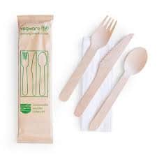 A small picture of x 500 WOODEN CUTLERY SET (4 IN 1)