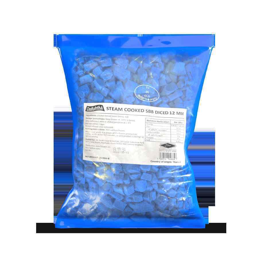 A picture of Delightful Frozen Diced Chicken 12mm